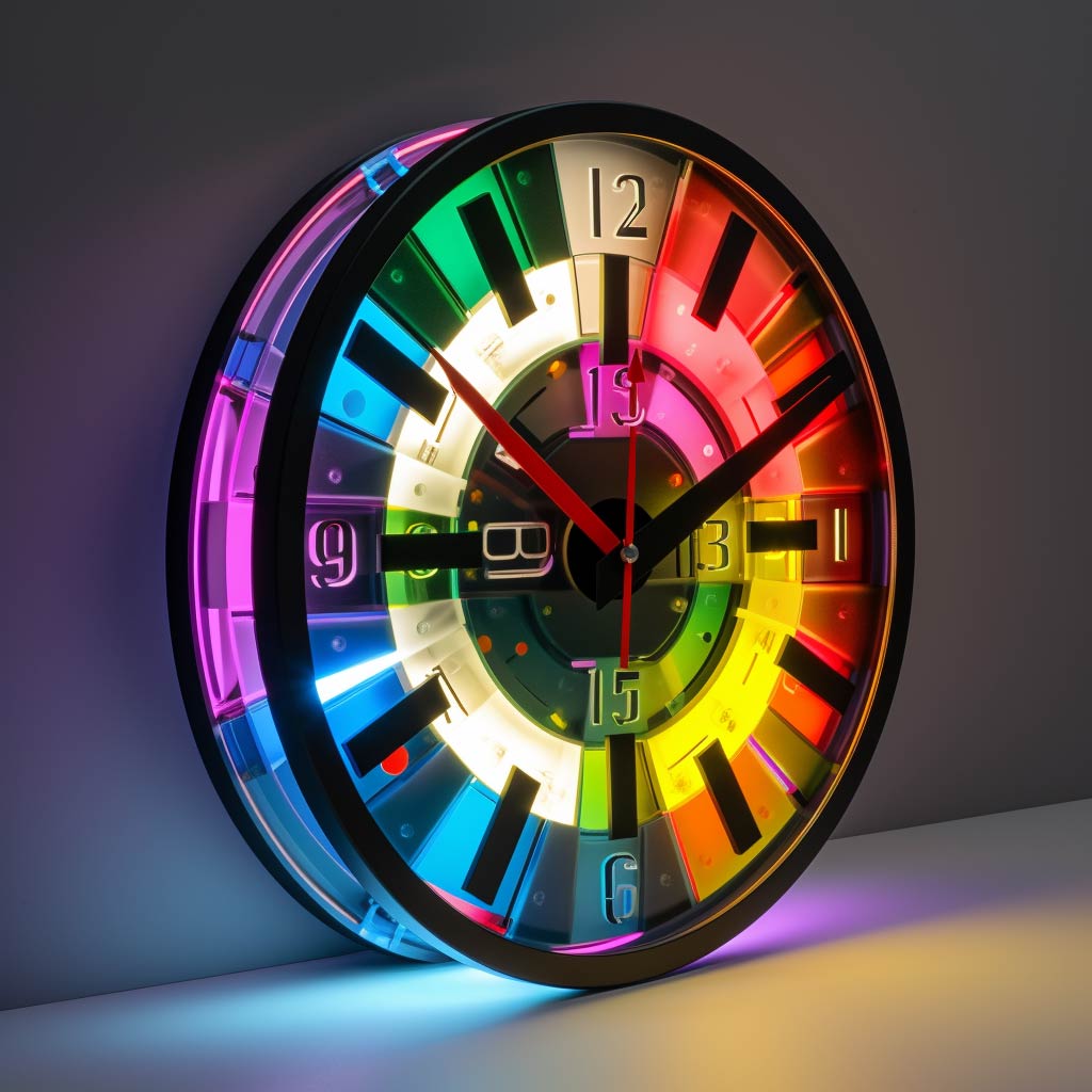 A colorful clock keeping track of time for a digital marketing agency retainer fee