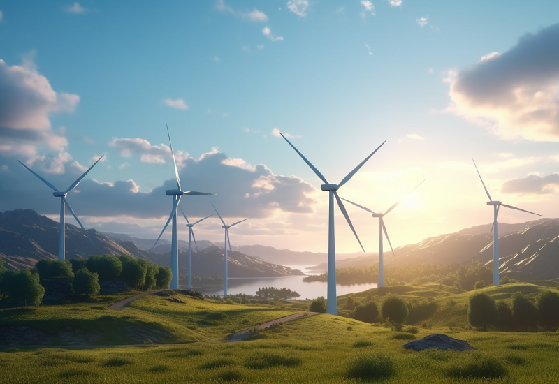 Windmill Generating Power - Marketing to Green Energy Startups