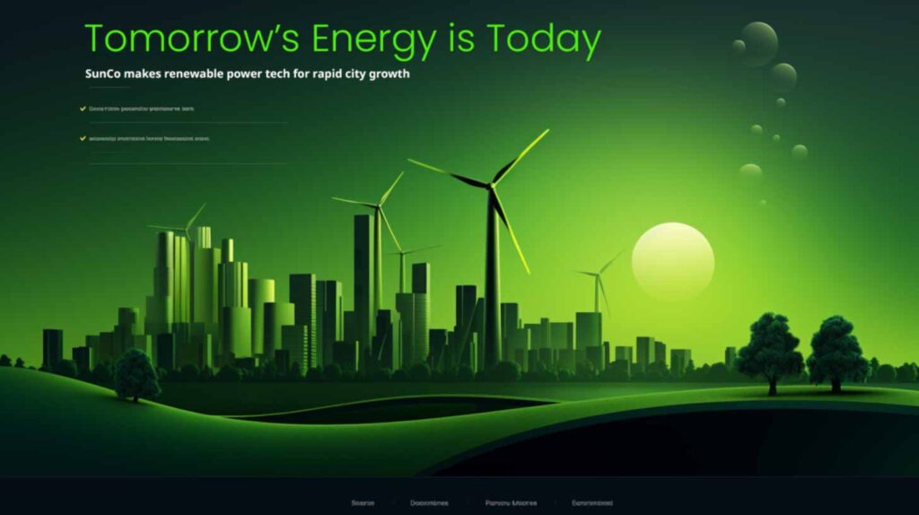 Example of a green energy company landing page.