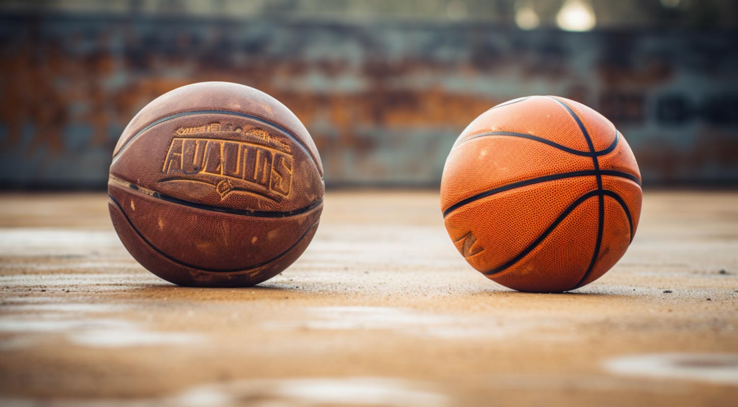 Two basketballs one is older one is newer