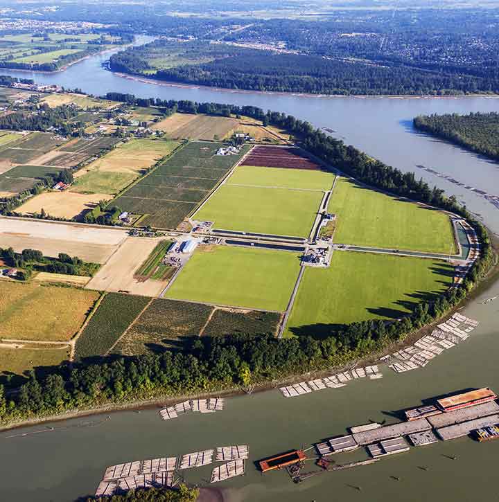 Sky View of Pitt Meadows Farmland