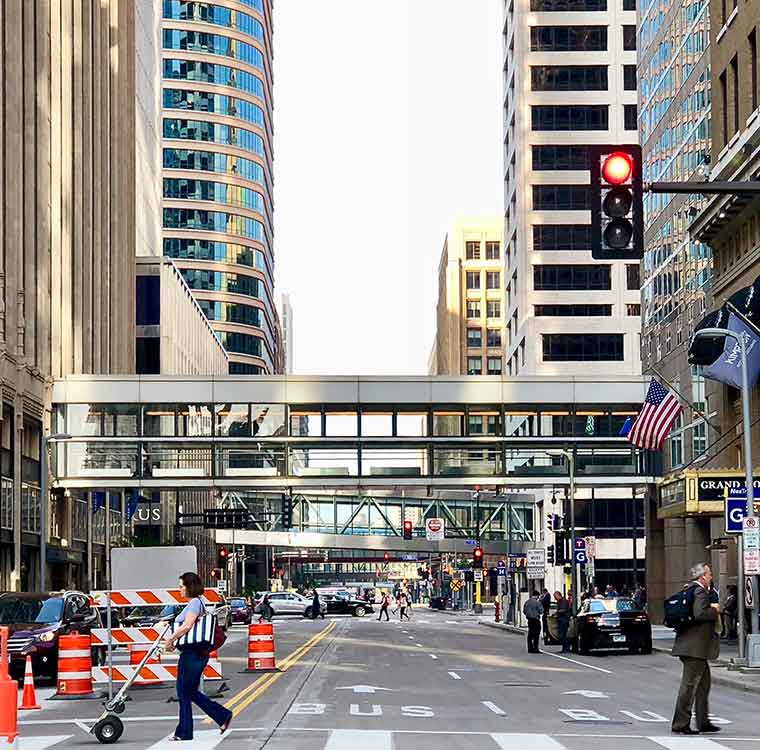 Street level Downtown Minneapolis