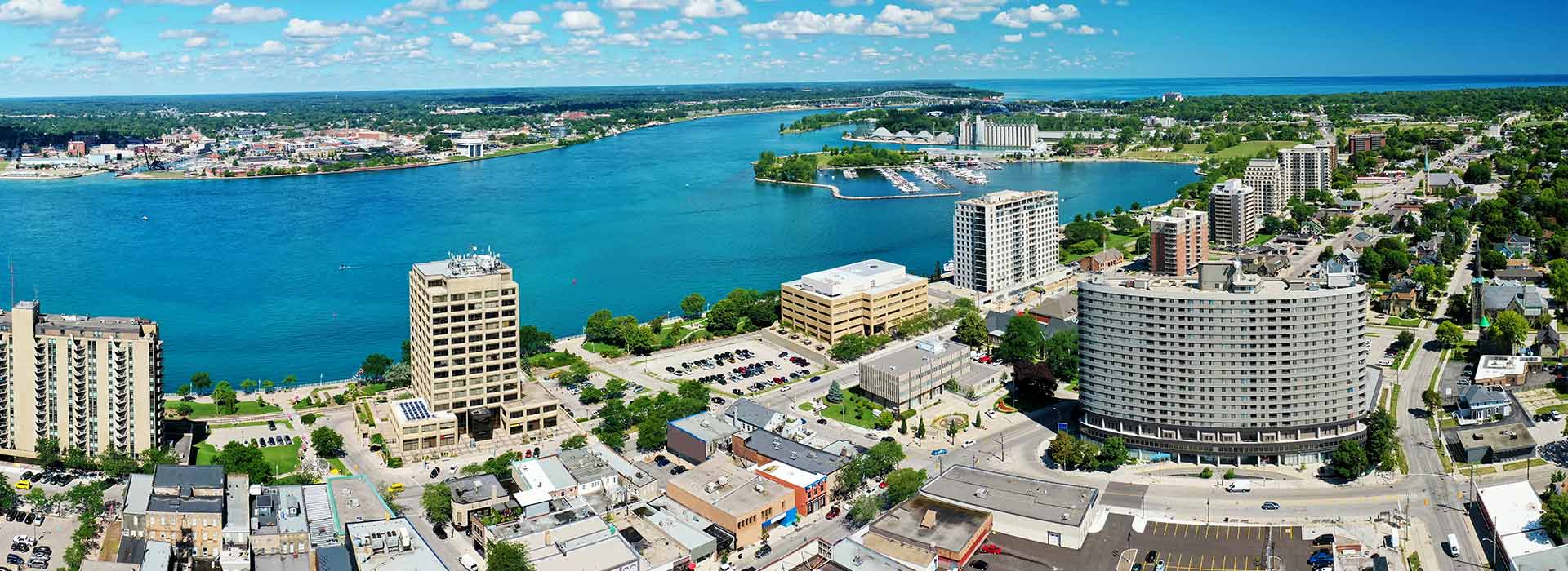 Aerial view from Sarnia, Ontario