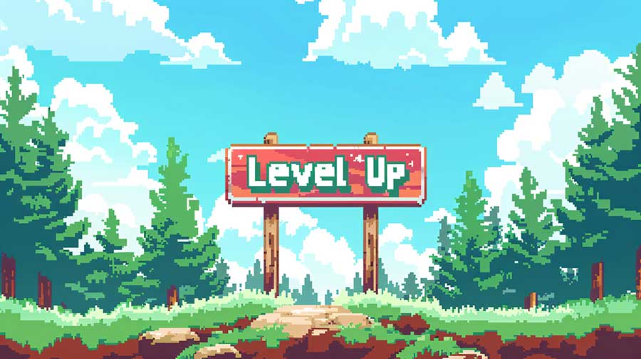 Video Game Leveling up screen