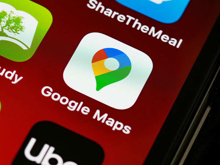 Google Maps app icon on a smartphone screen