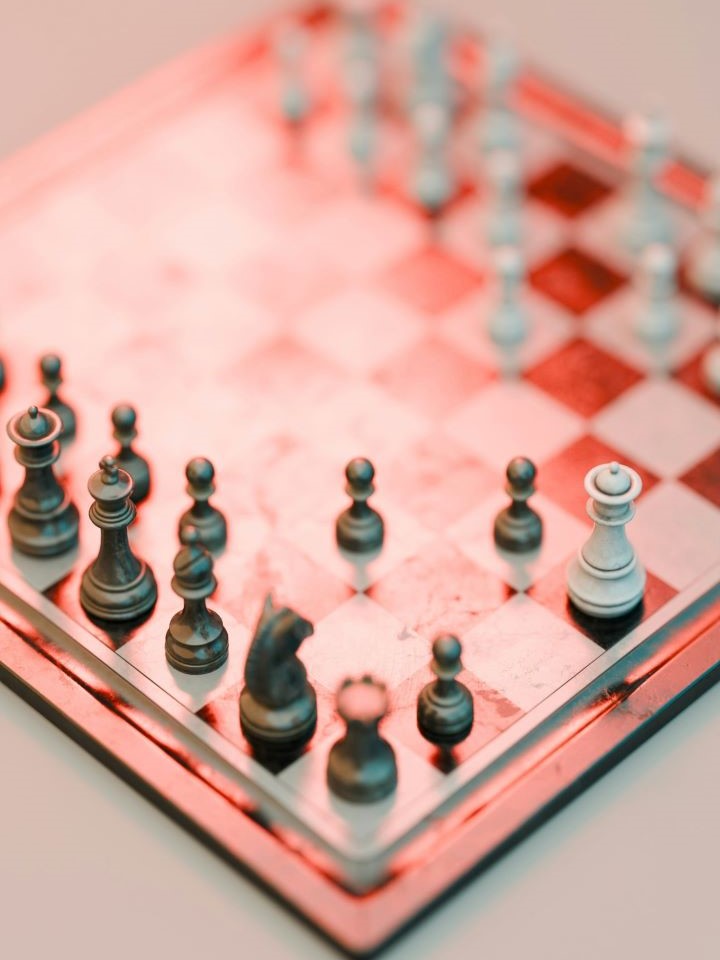A red chessboard.