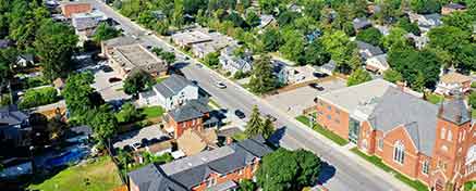 Aerial view of Milton suburban neighbourhood