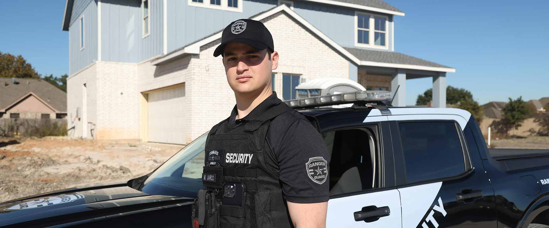 Security officer working in a neighbourhood