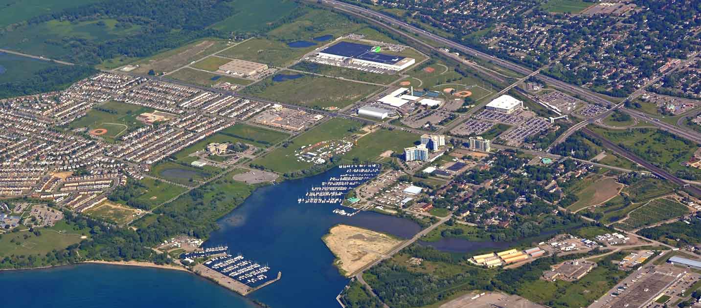 Aerial view of Whitby, Ontario