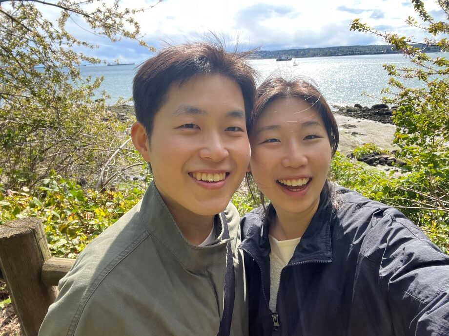 BCIT grad and Snaptech intern, Andy, with his wife at the beach